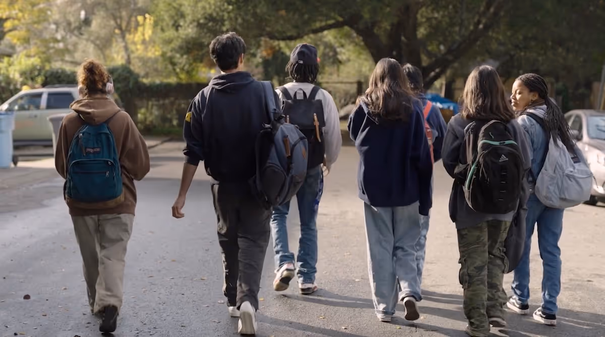 a school gathering to watch screenagers