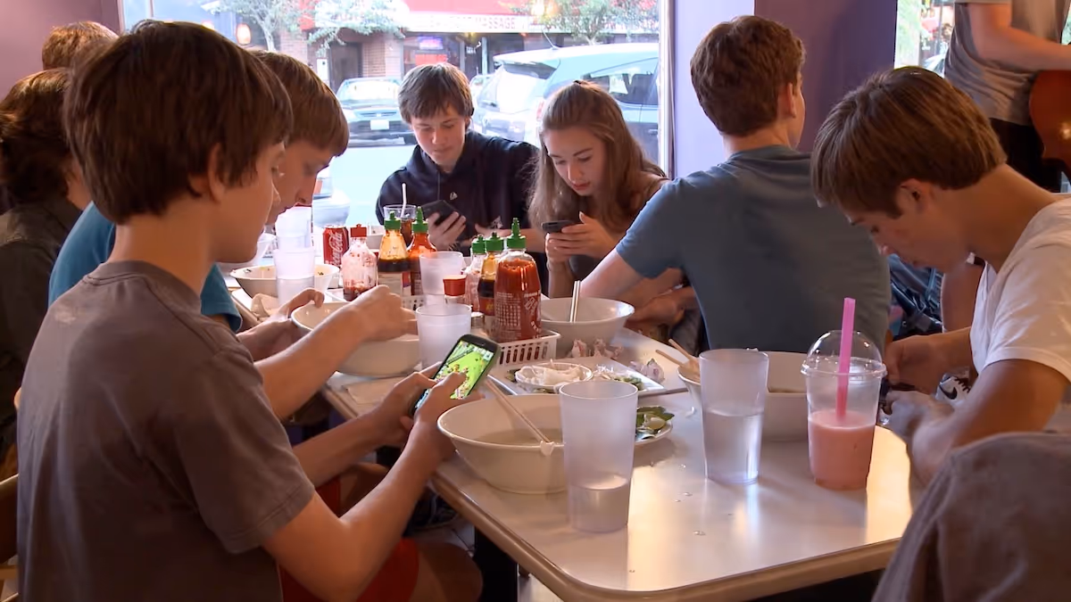 a school gathering to watch screenagers