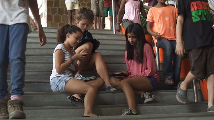 Children having a conversation