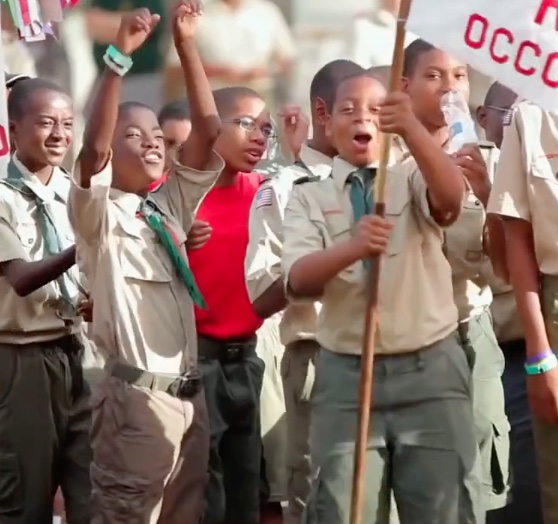 Boy scouts marching