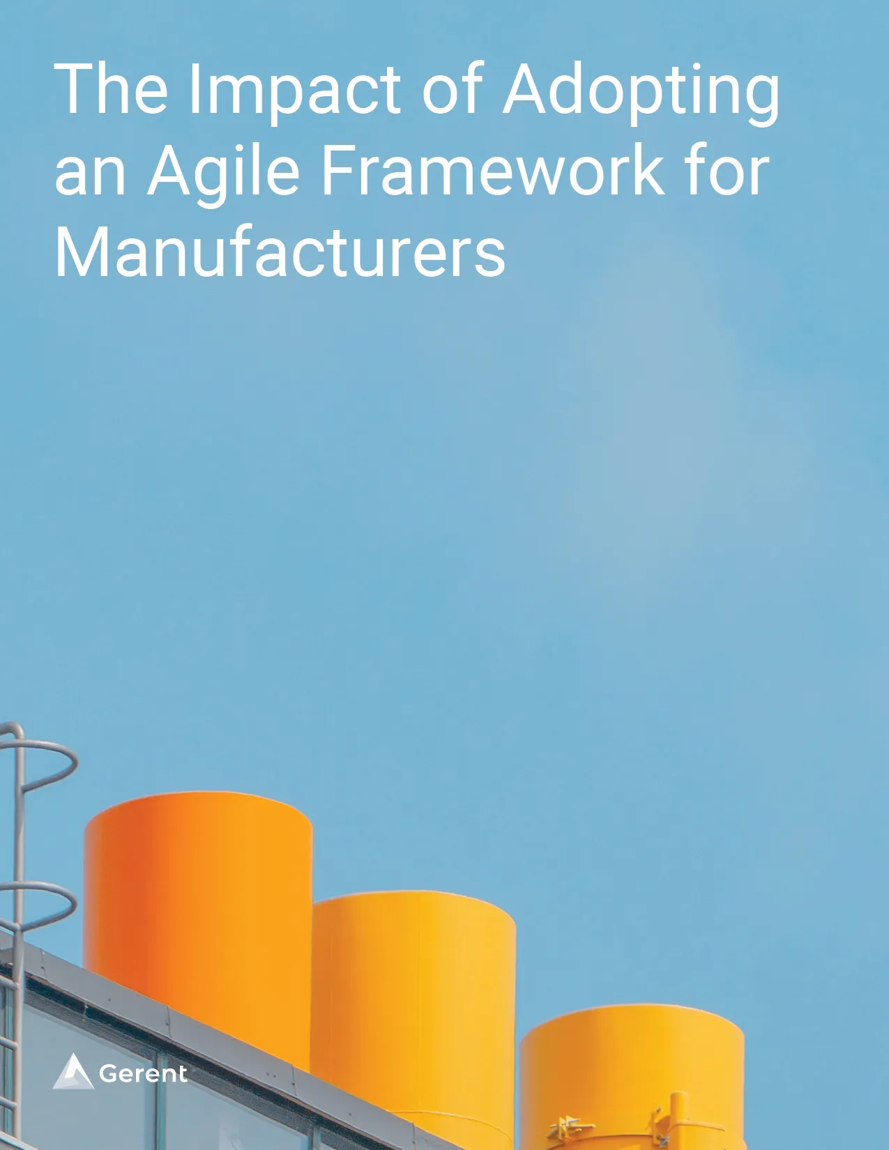 yellow cylinders on top of a manufacturing plant