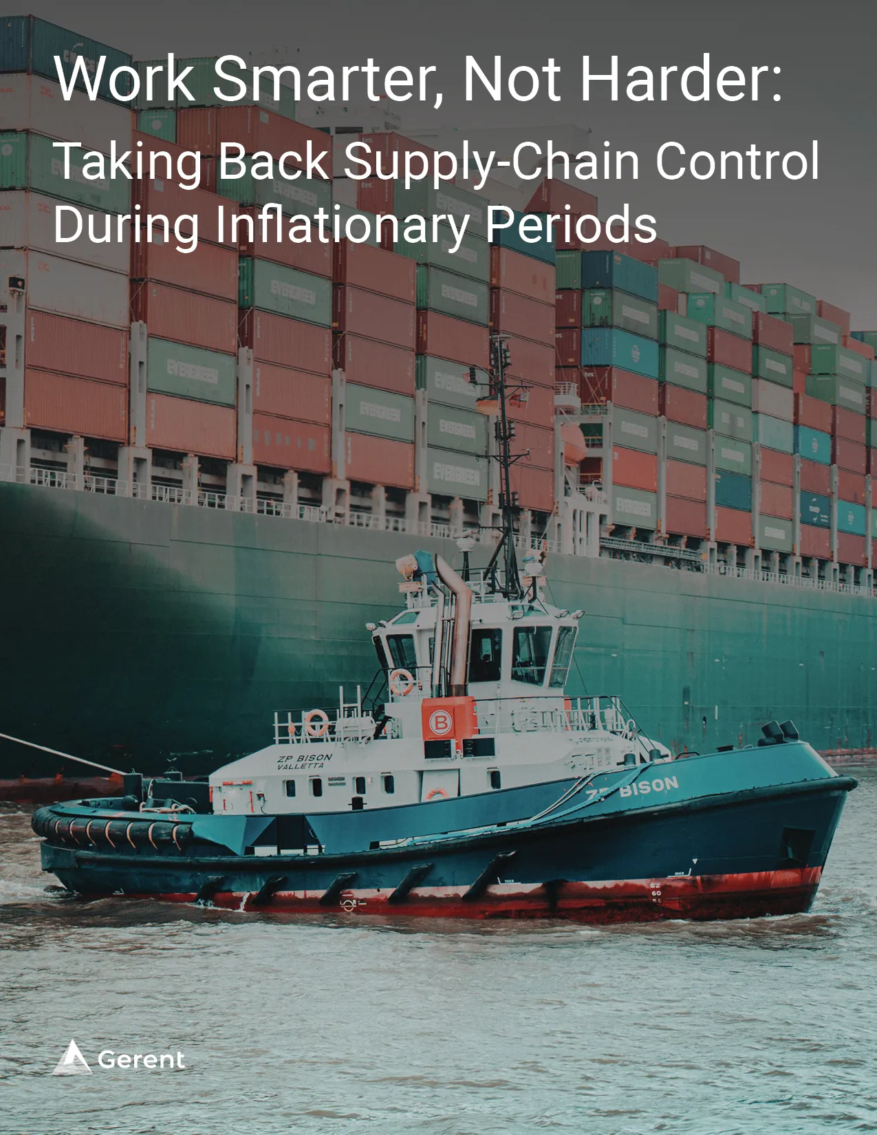 A smaller boar approaching a large, stocked cargo ship in the ocean