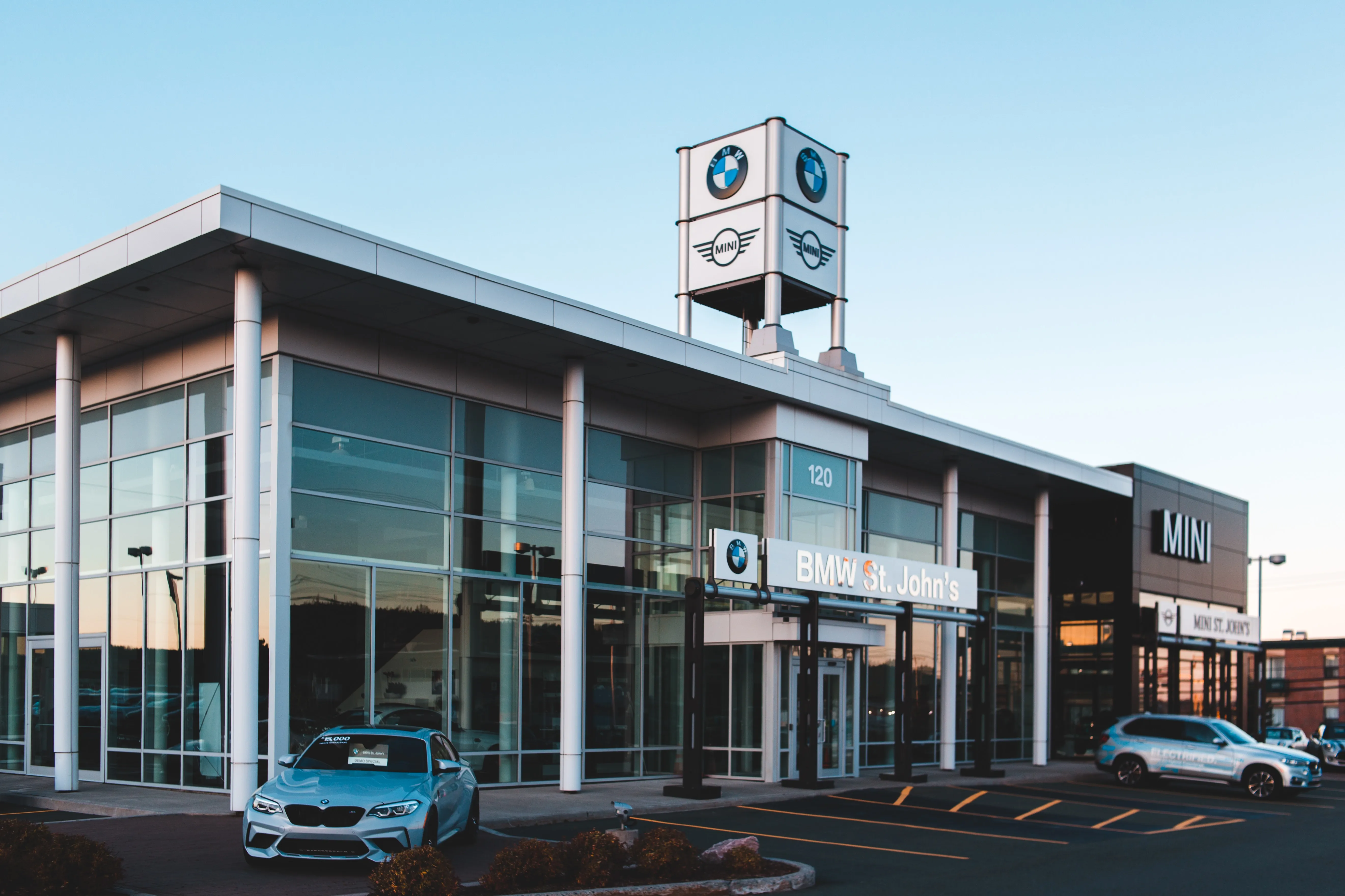 Car inside of an automotive dealership