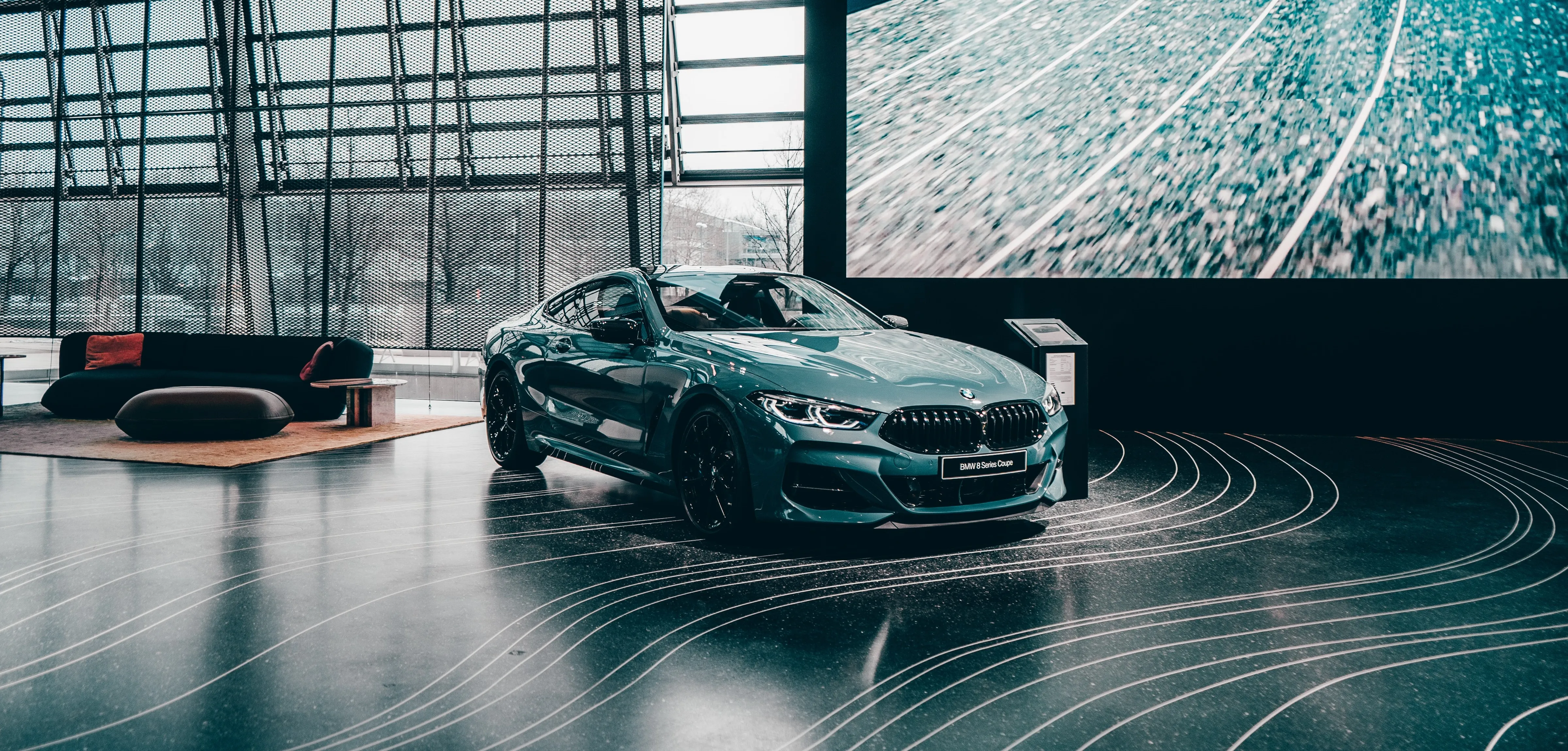 BMW car in a car dealership showroom