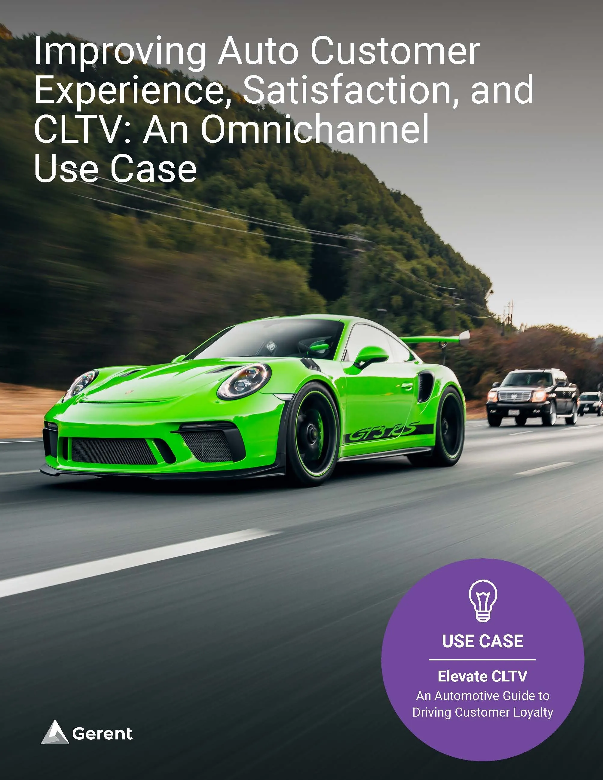 A light green Porshe 911 racing with another car on a freeway