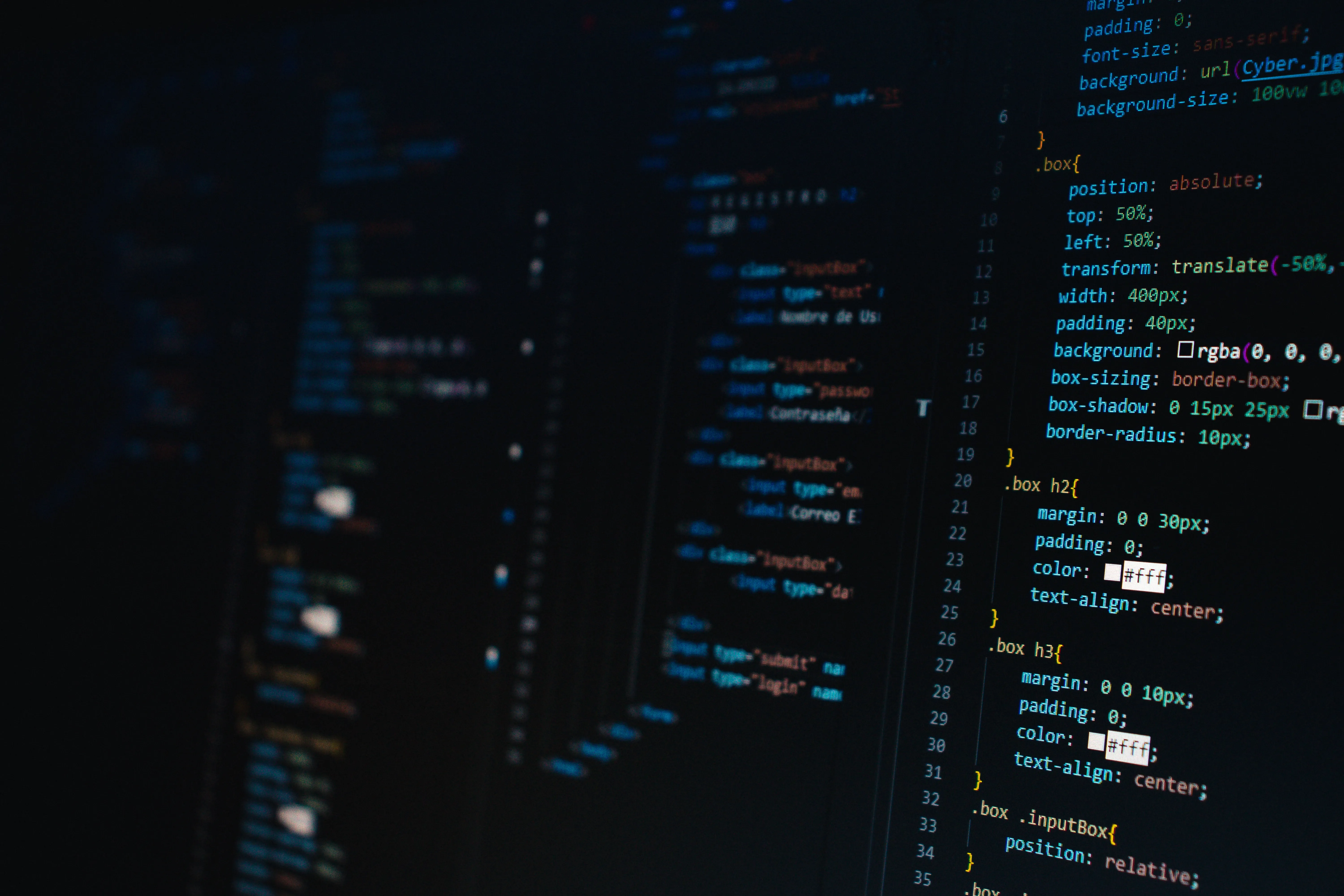 Computer monitor with code on it