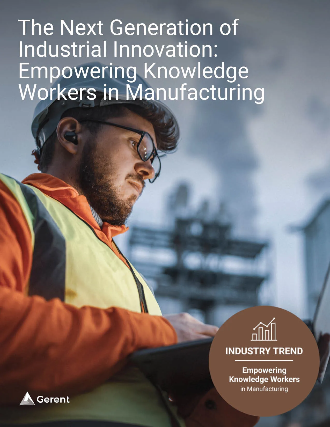 Man on tablet in a factory