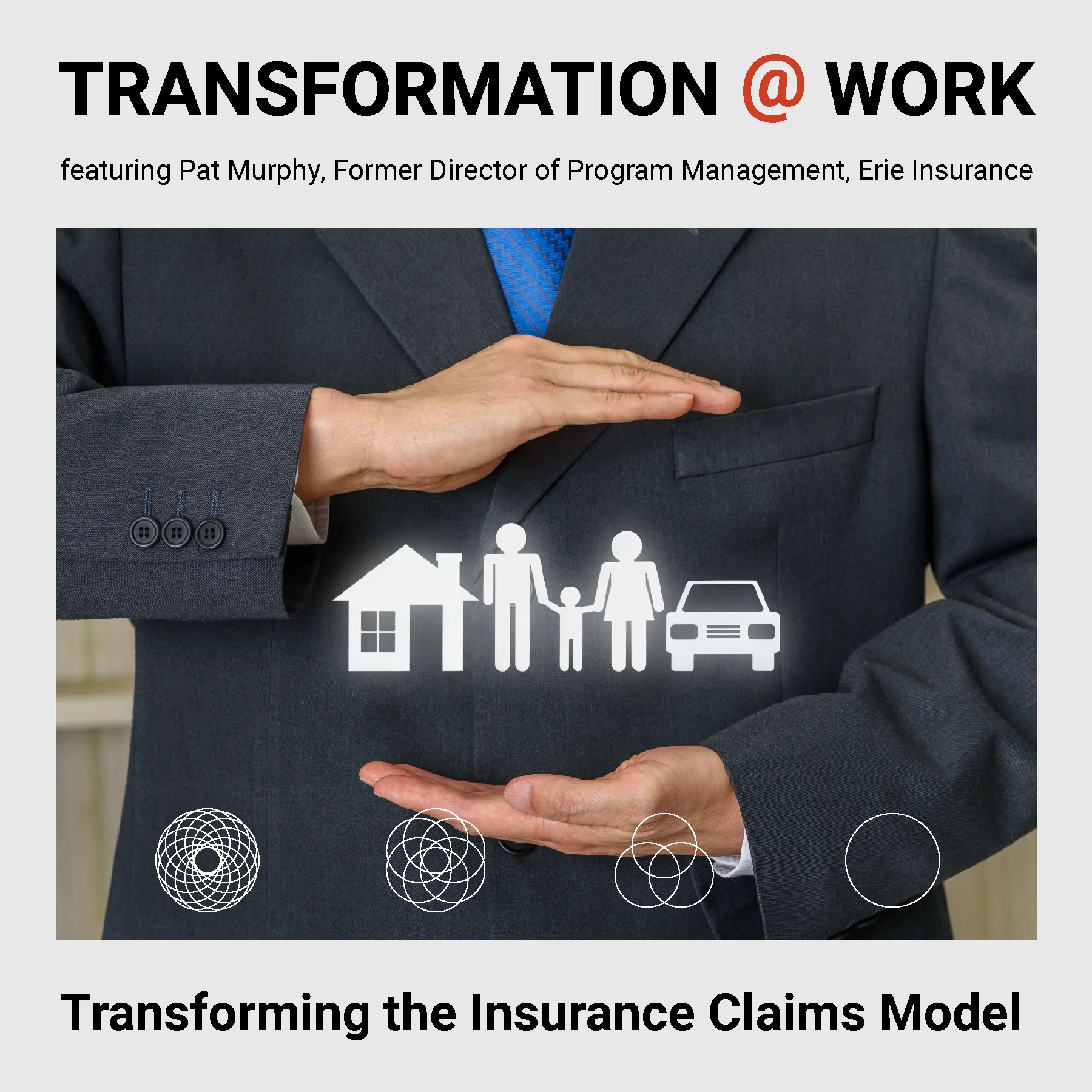 Insurance broker holder various assets in his hands