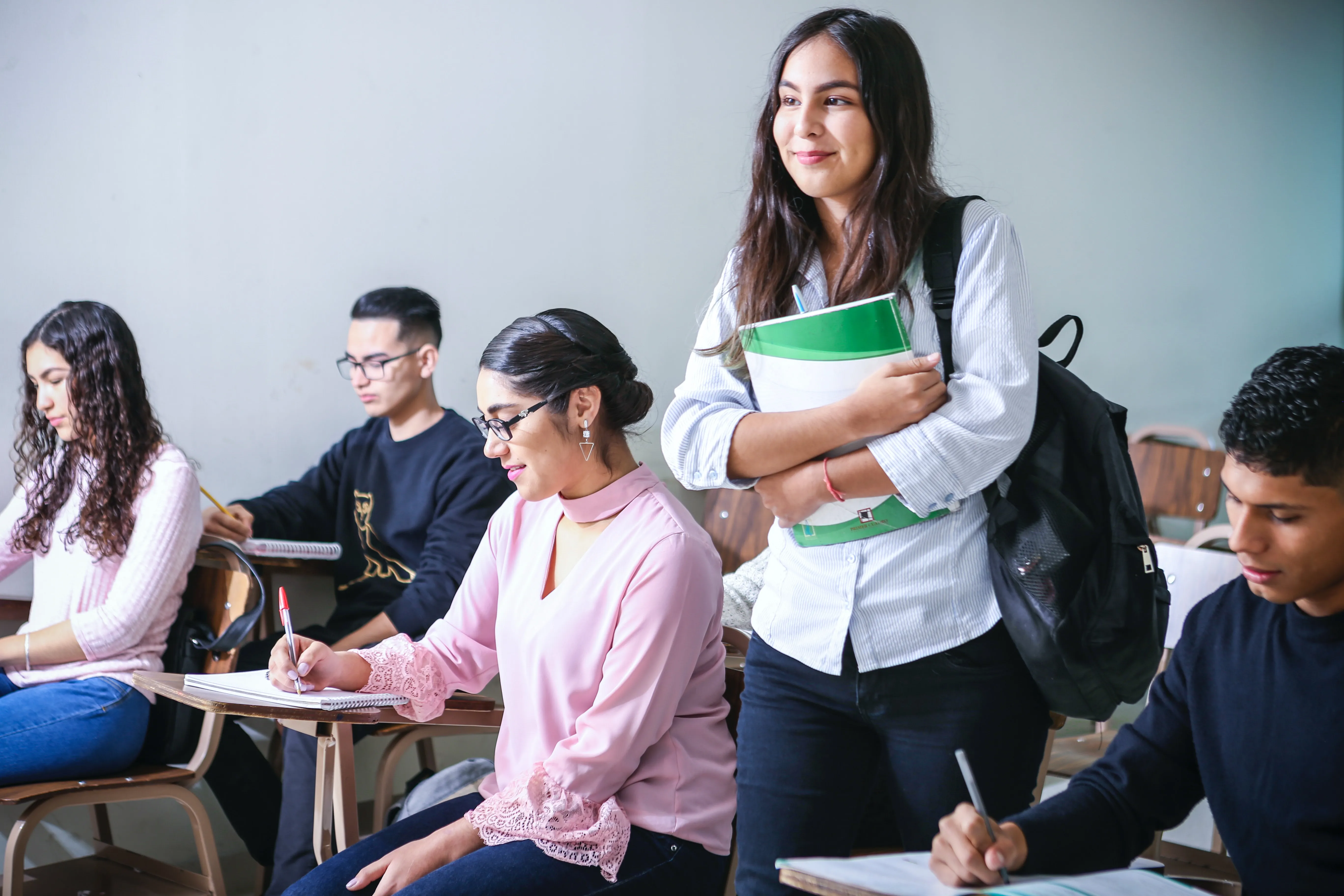 Woman standing in a class room