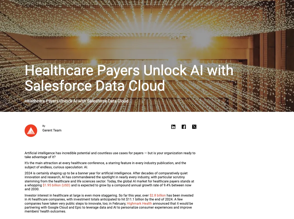 Healthcare Payers Unlock AI with Salesforce Data Cloud
