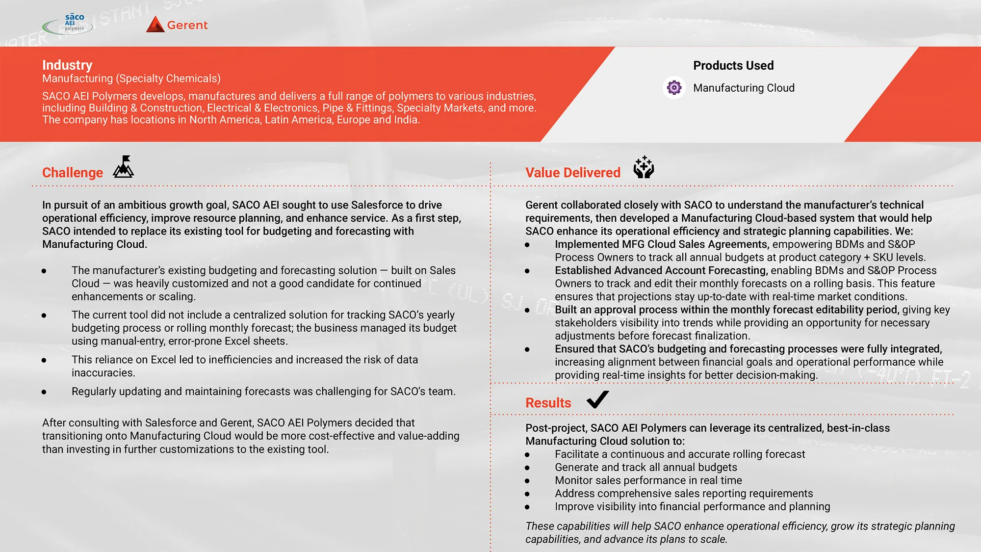 Manufacturer Client Story