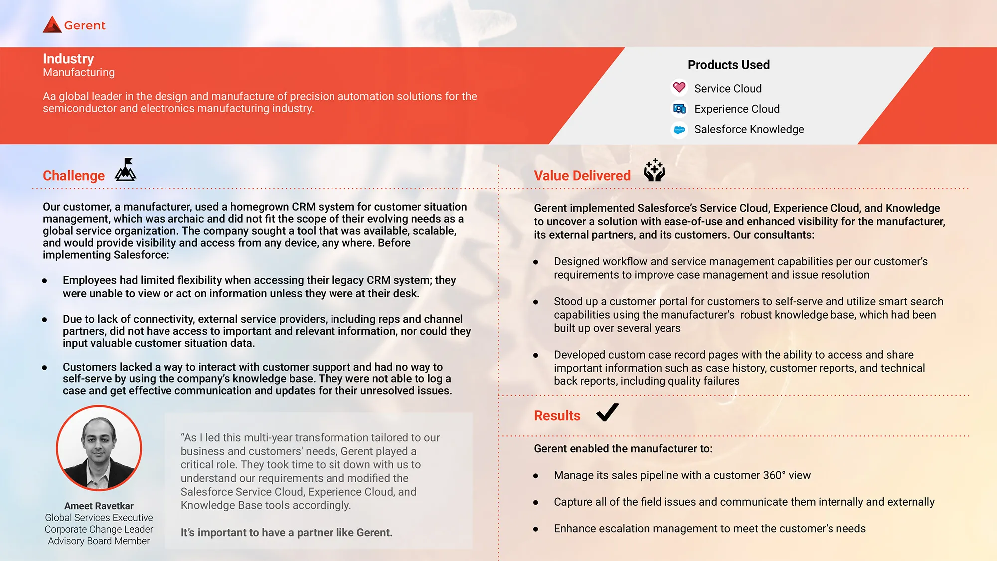 Manufacturer Client Story