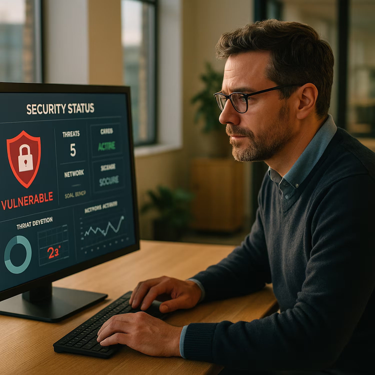 IT Professional Assessing Digital Security