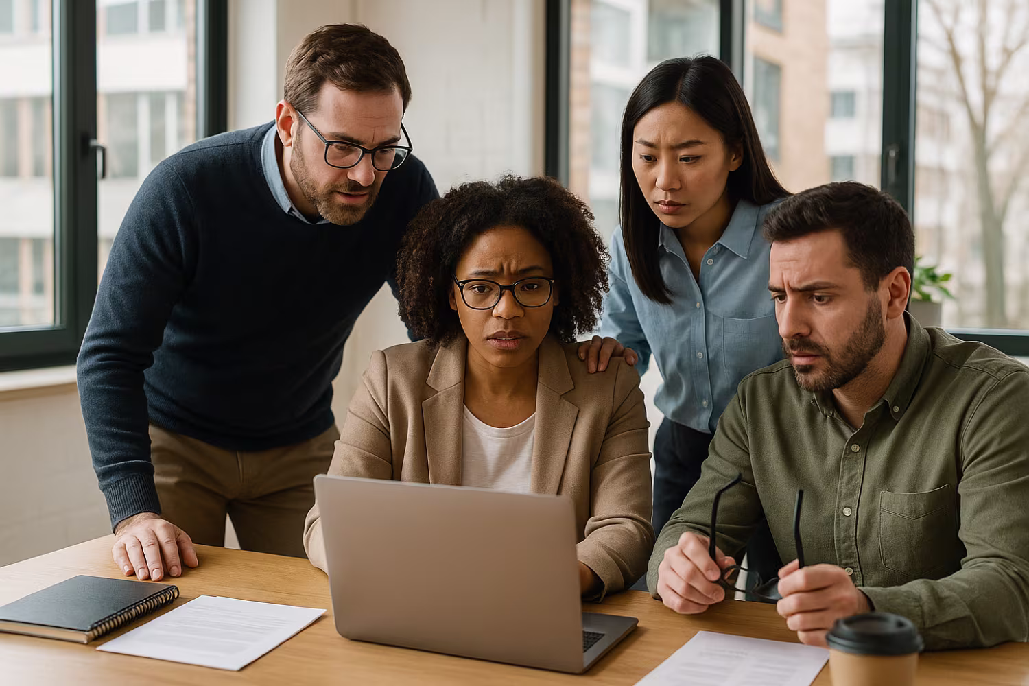 Diverse IT crisis management meeting