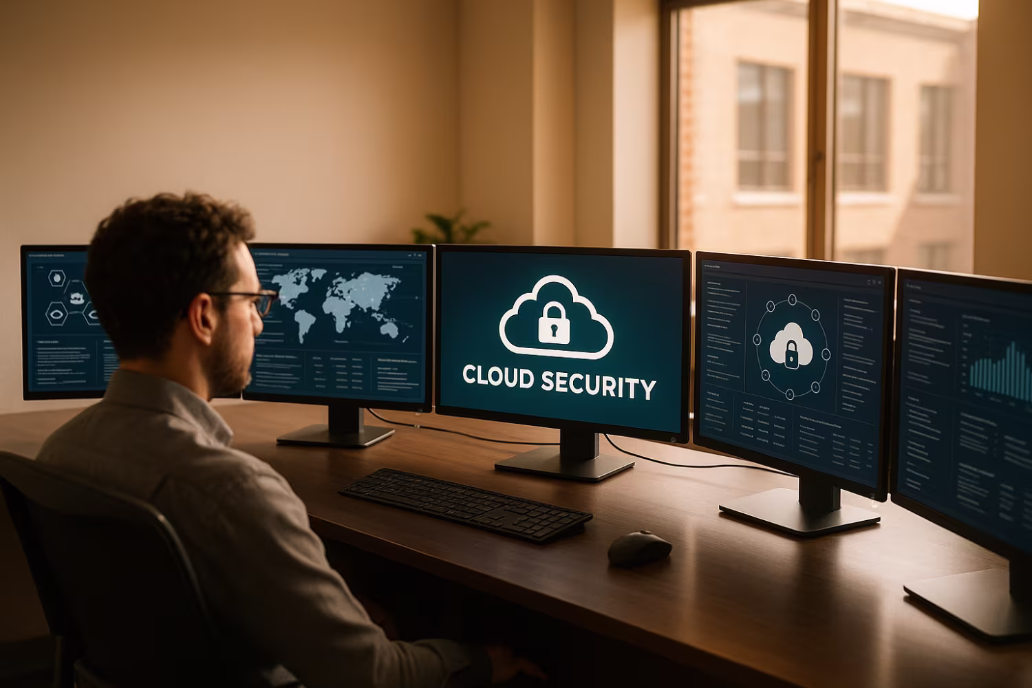 Mid-morning cloud security operations room