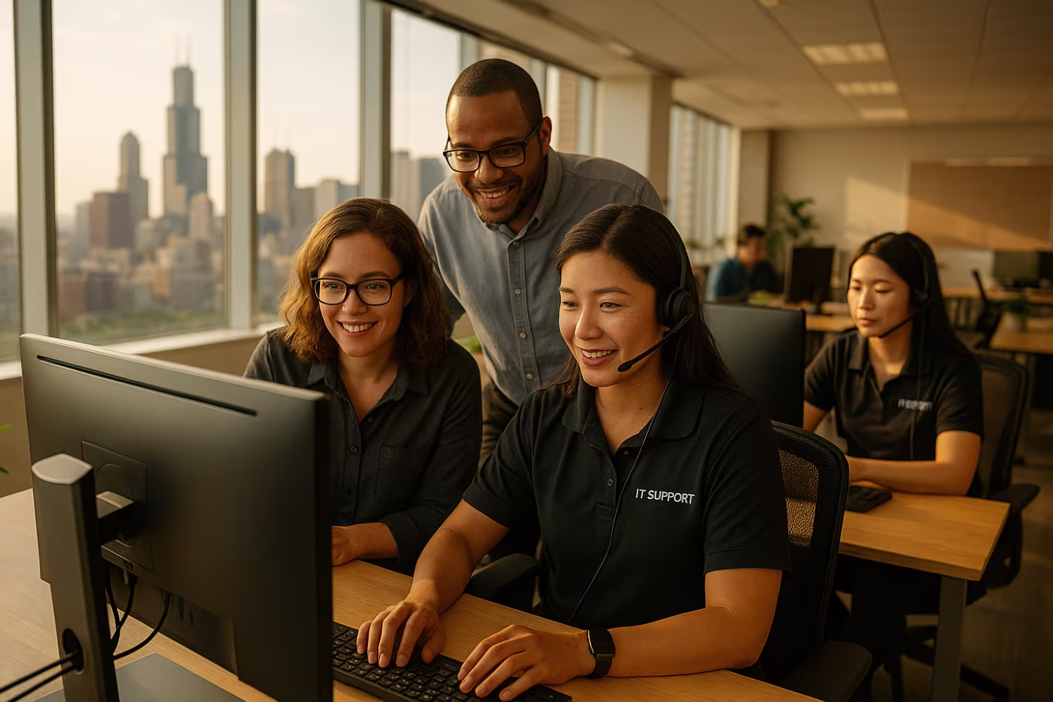 Diverse IT systems team collaborating