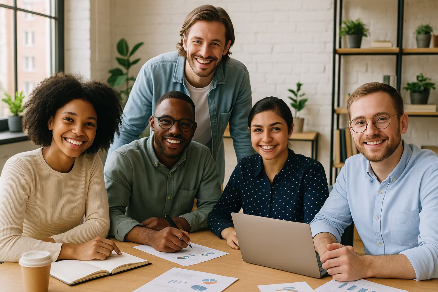 Diverse team discussing IT business solutions
