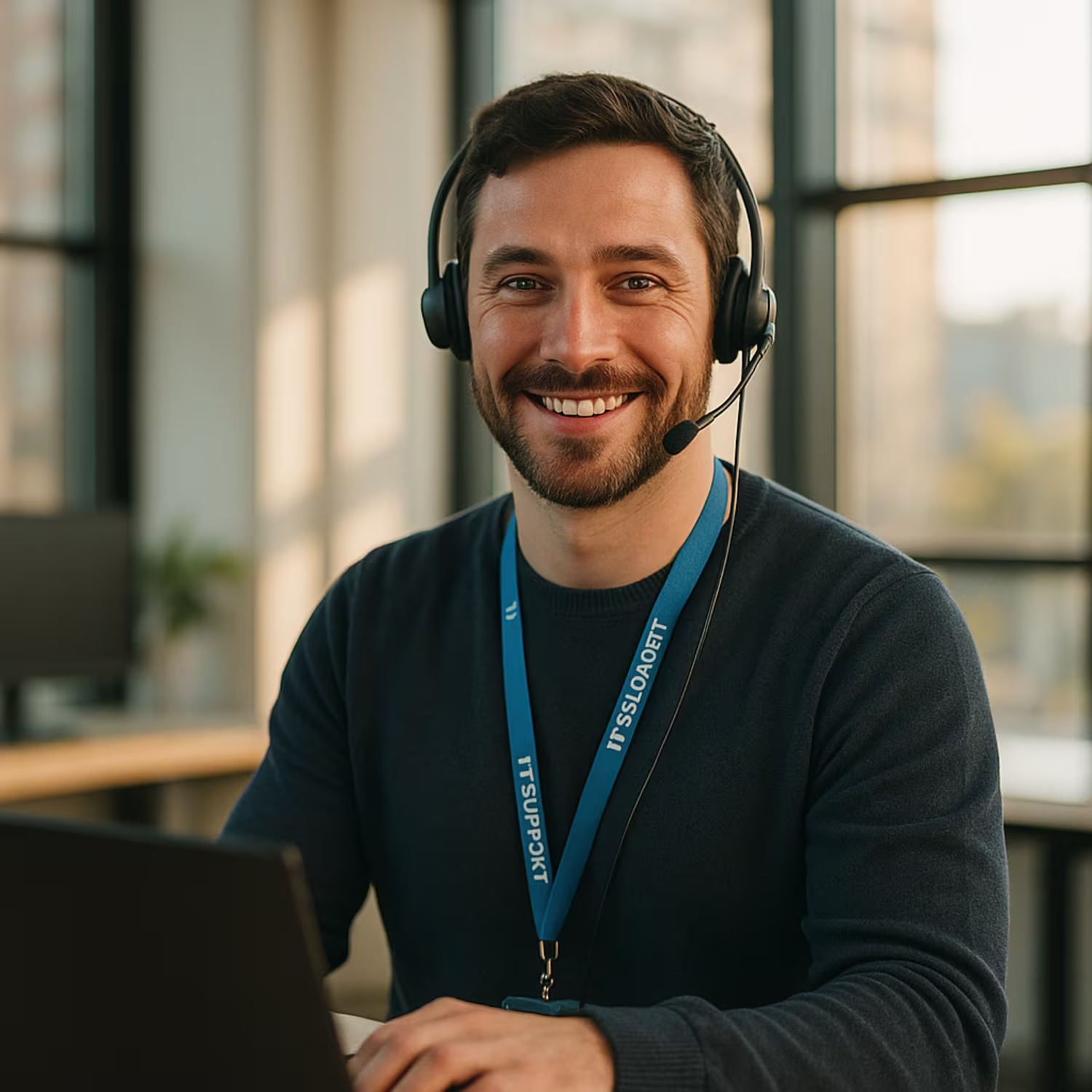 Professional providing remote IT support