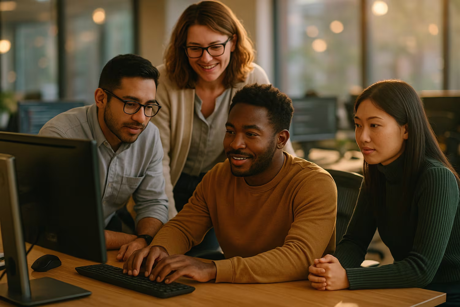 Diverse IT team collaborating efficiently