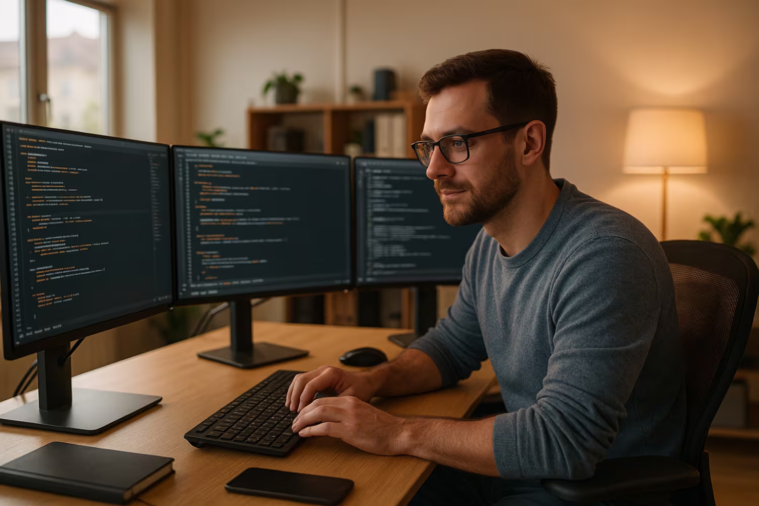 IT MSP working on monitors