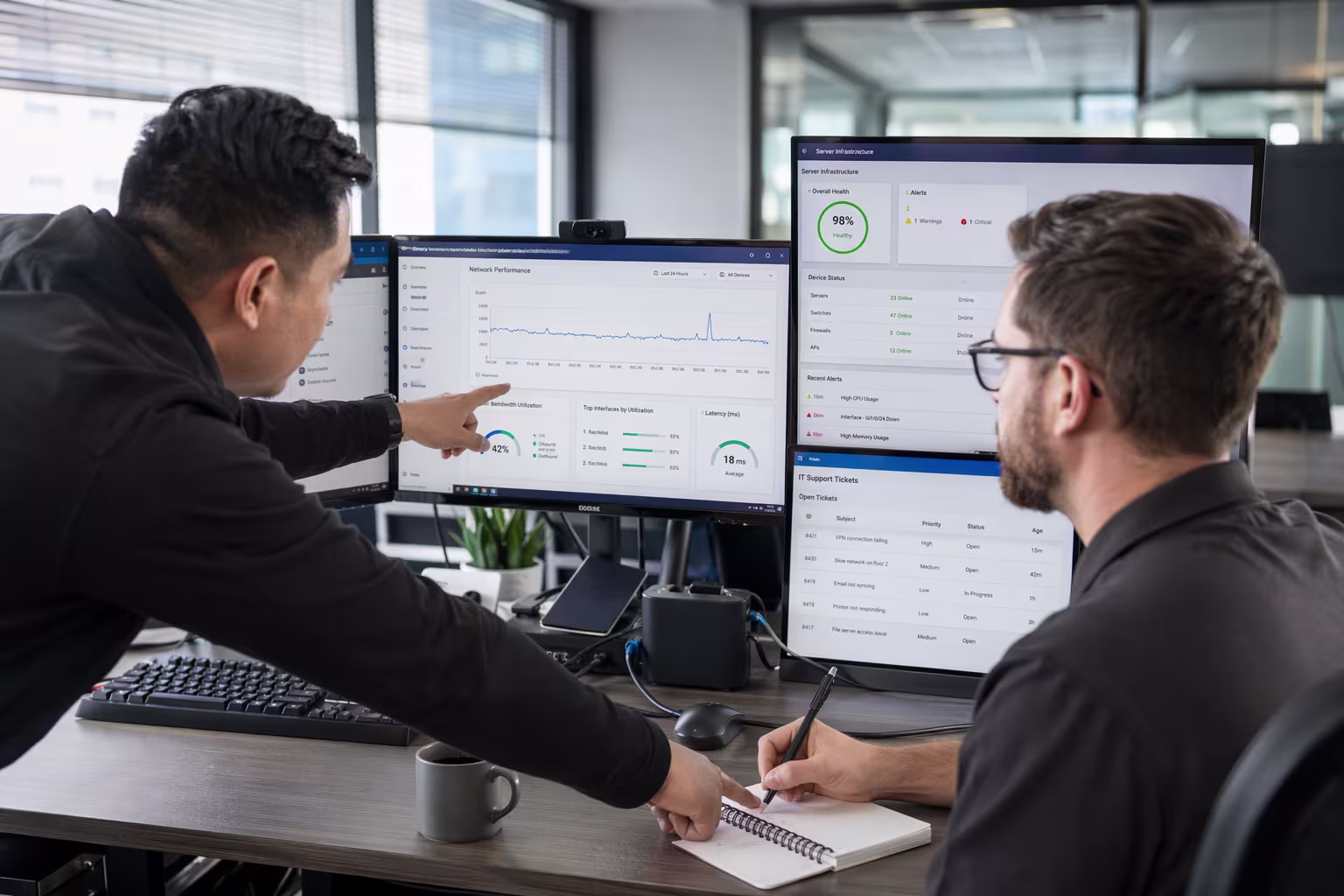 IT professional providing network support