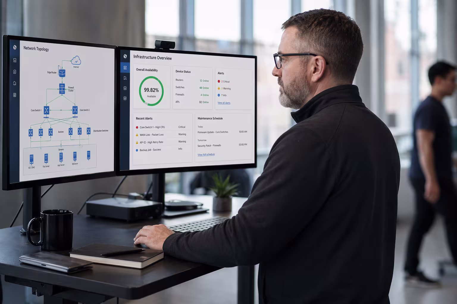 IT professional providing network support