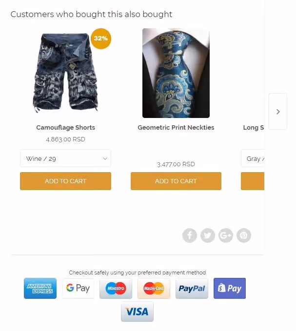 eCommerce user experience best practices - vitals payment logos