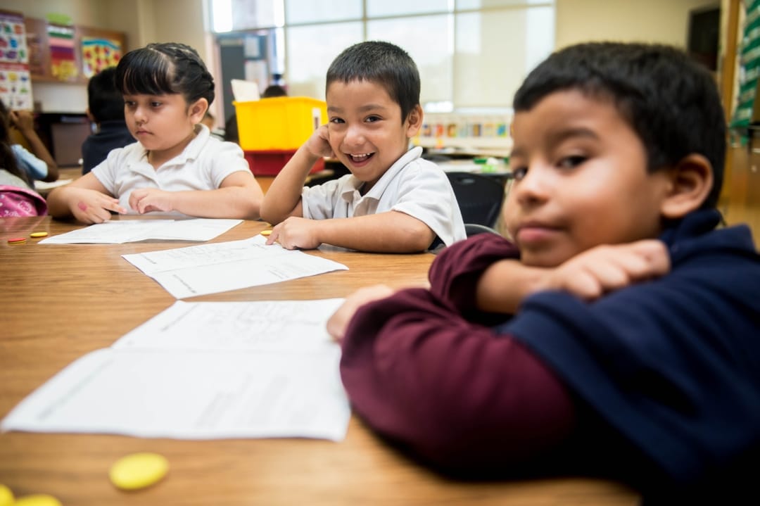 Happy kids at school