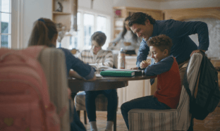 Parent working with child