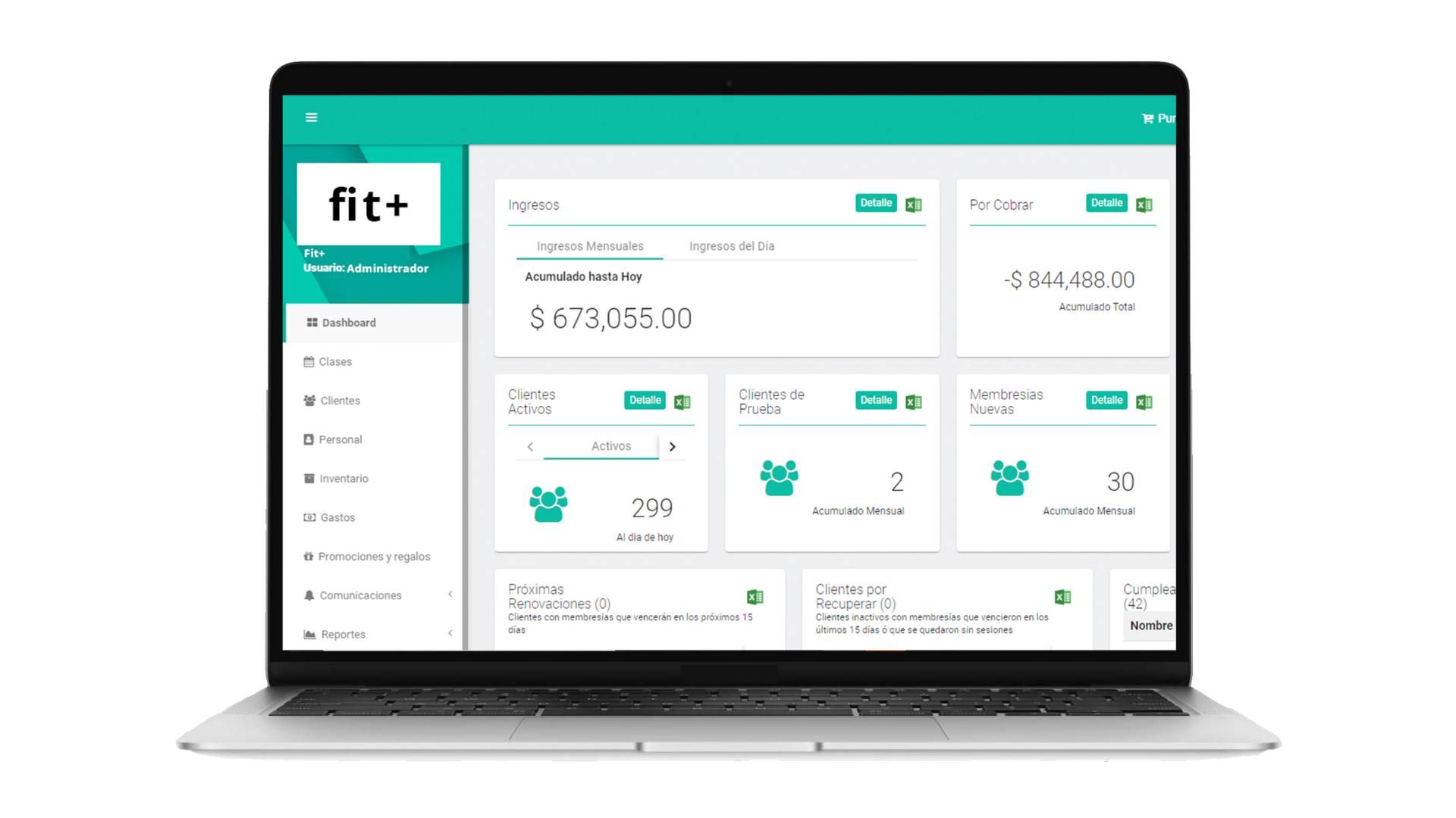 software de gestión para centros fitness