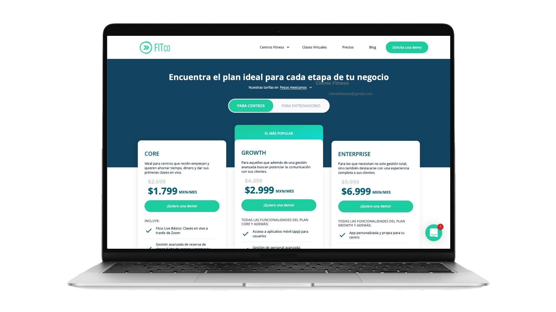 sistema para centros fitness o gimnasios