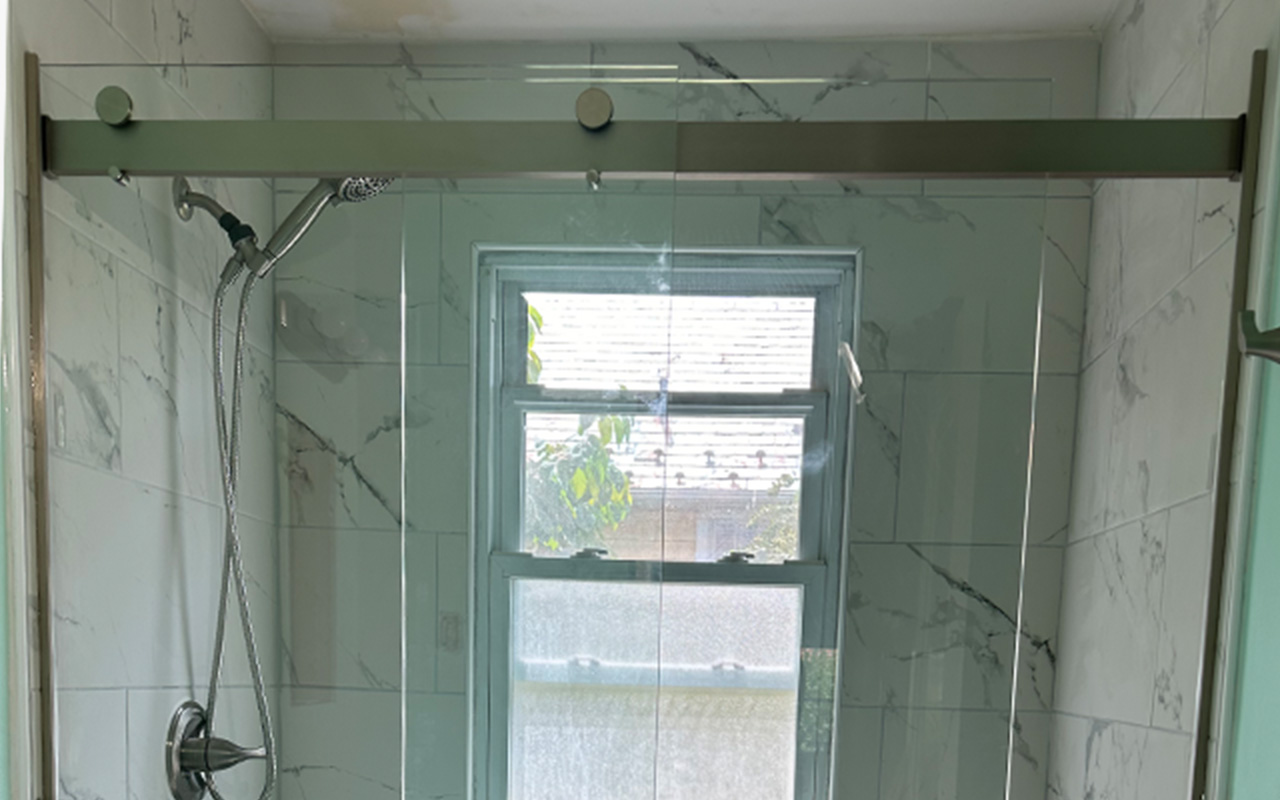Bathroom shower glass door