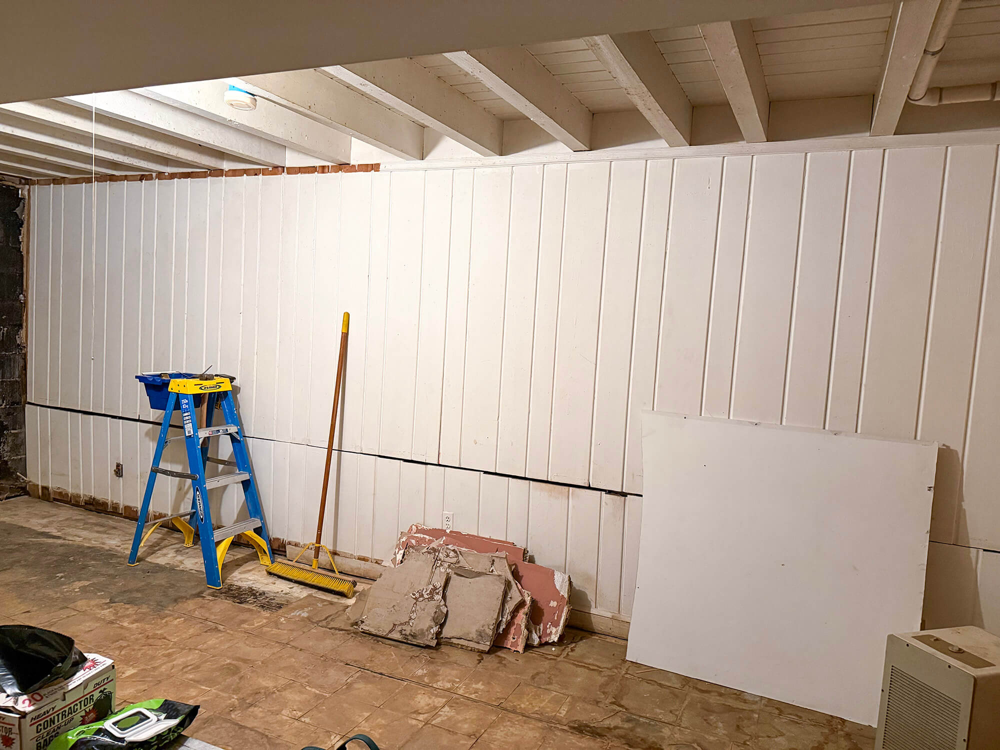 Basement floor ripped apart