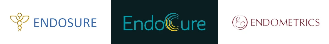 Logo Line Up for Endometriosis startups met at WHIS: Endosure, Endocure, and Endometricsd