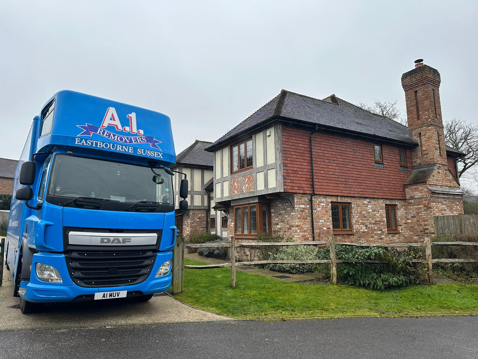 A1 removals lorry in front of house
