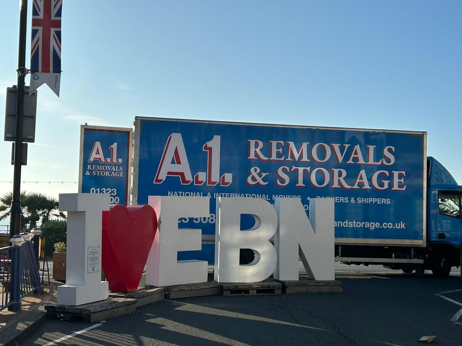 A1 removals lorry in front of house