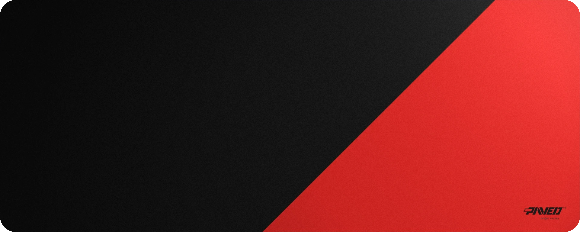 Design pattern of the Imperial Edge Runner - a large XXL mousepad from PAVED Origin Series featuring a black and red diagonal split design with "PAVED™ origin series" logo in the bottom right corner.