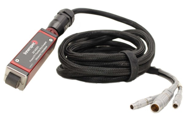 Dry-coupled remote contact transducer used in ultrasonic testing