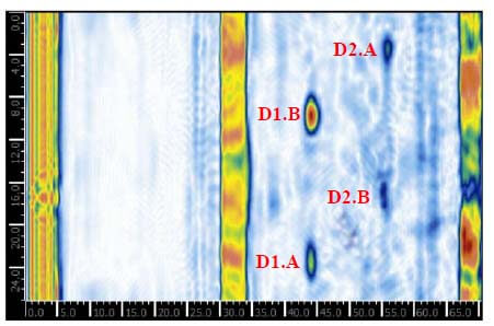 Flaw Detection (B-Scan) Air-Concrete Interface