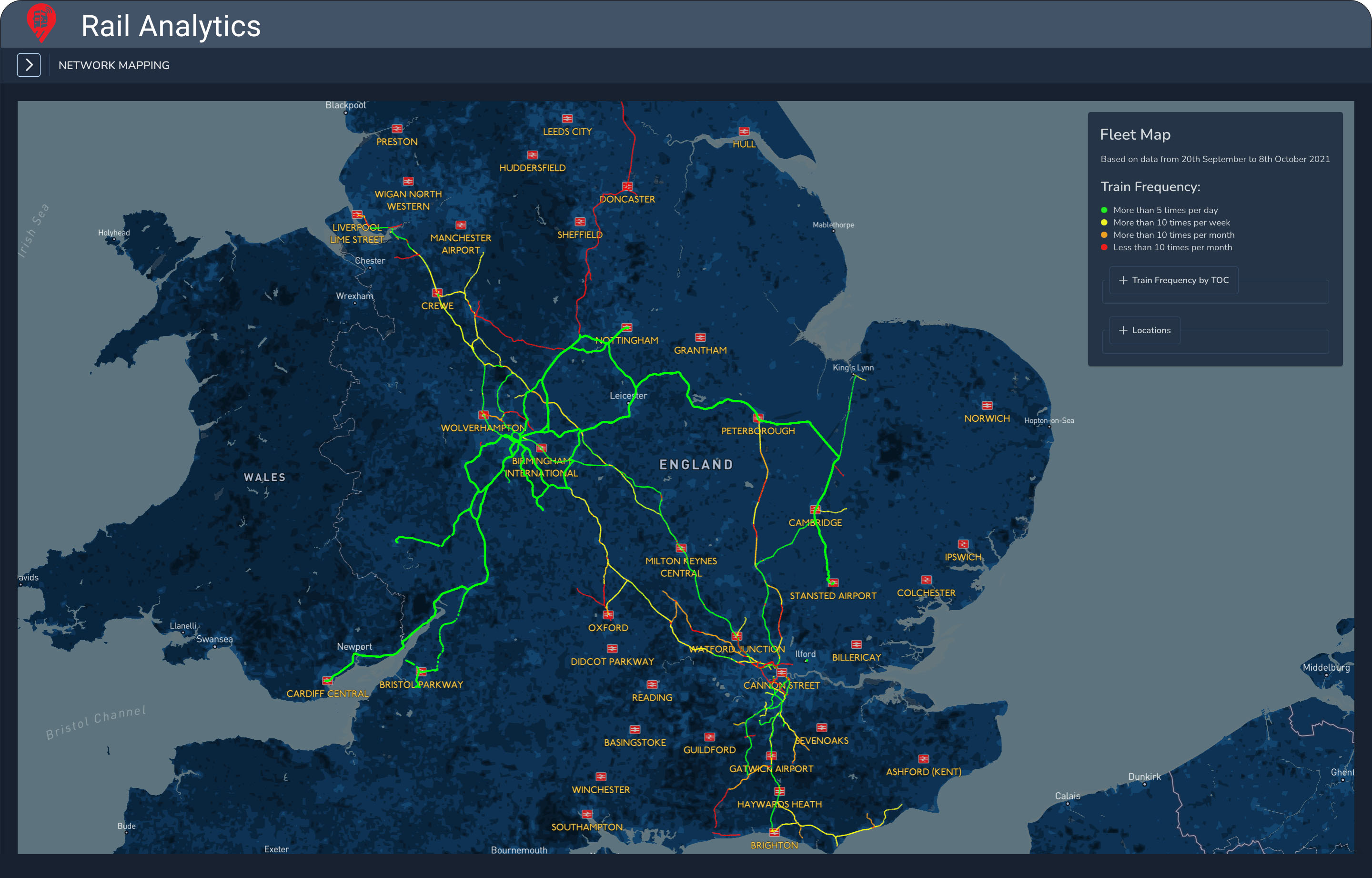 Rail network analytics