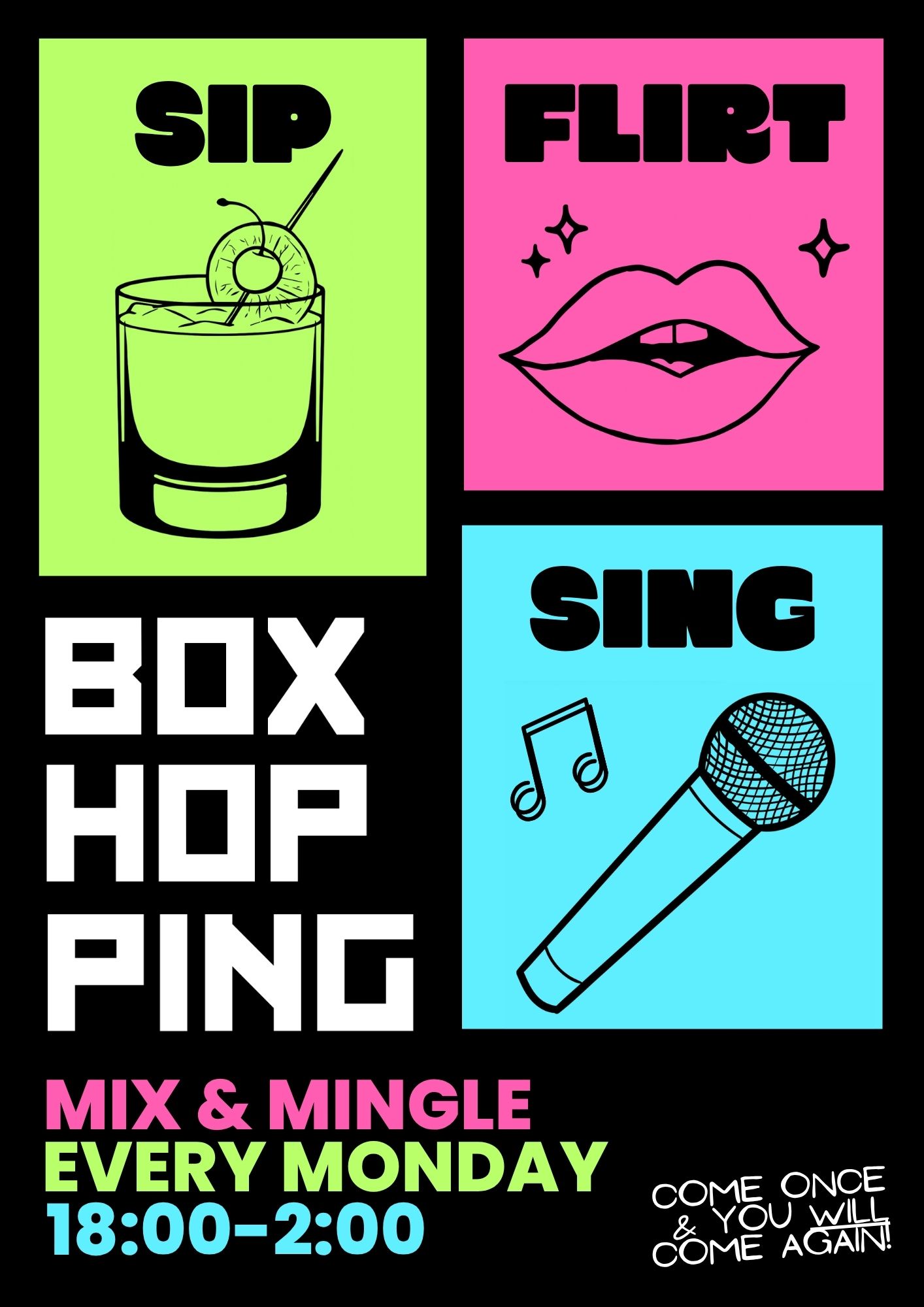 Boxhopping Monday — sip, flirt and sing at Monster Ronson's every Monday