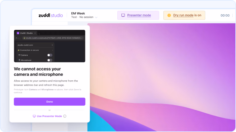 Presenter Mode for Screen Share Without A/V