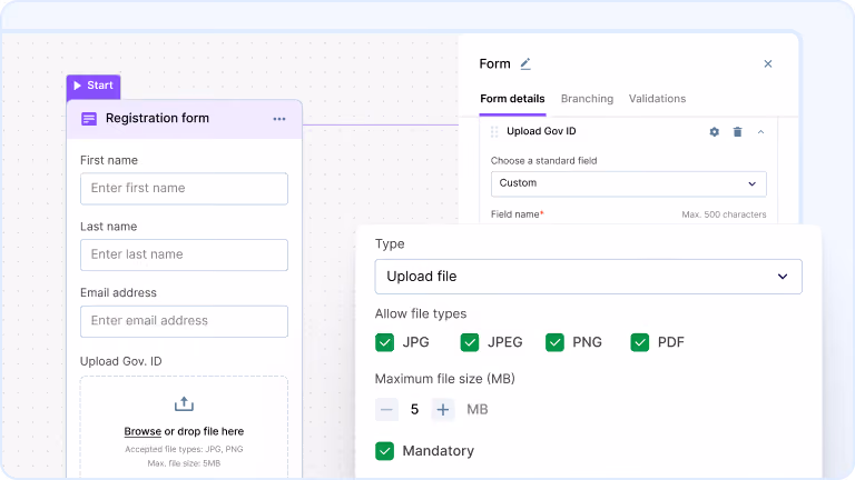 File Uploads Built Into Registration Forms