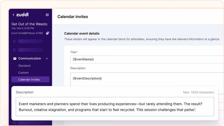 Merge Tags in Calendar Invites