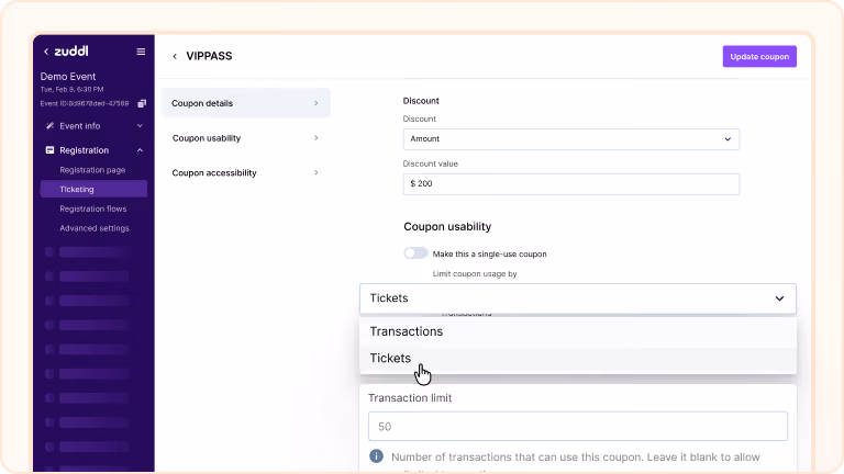 Coupon Limits Now Count by Ticket, Not Order