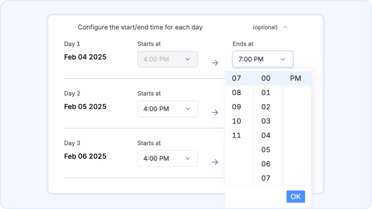 Day-Specific Calendar Holds