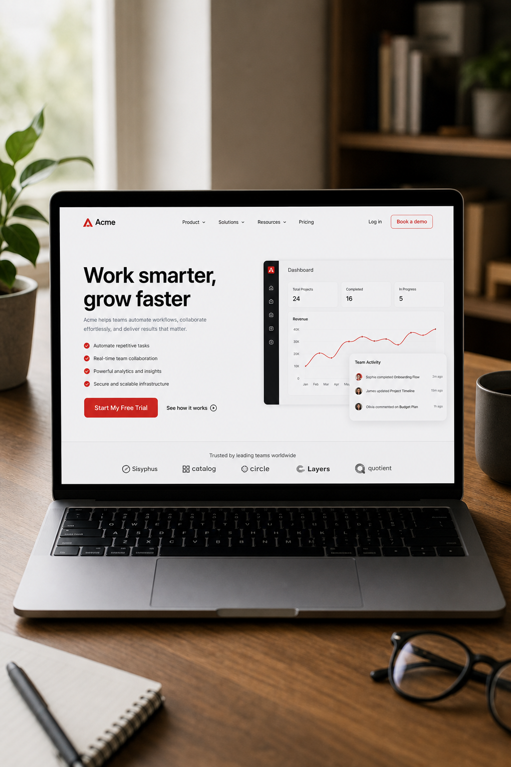 optimized call‑to‑action button on landing page