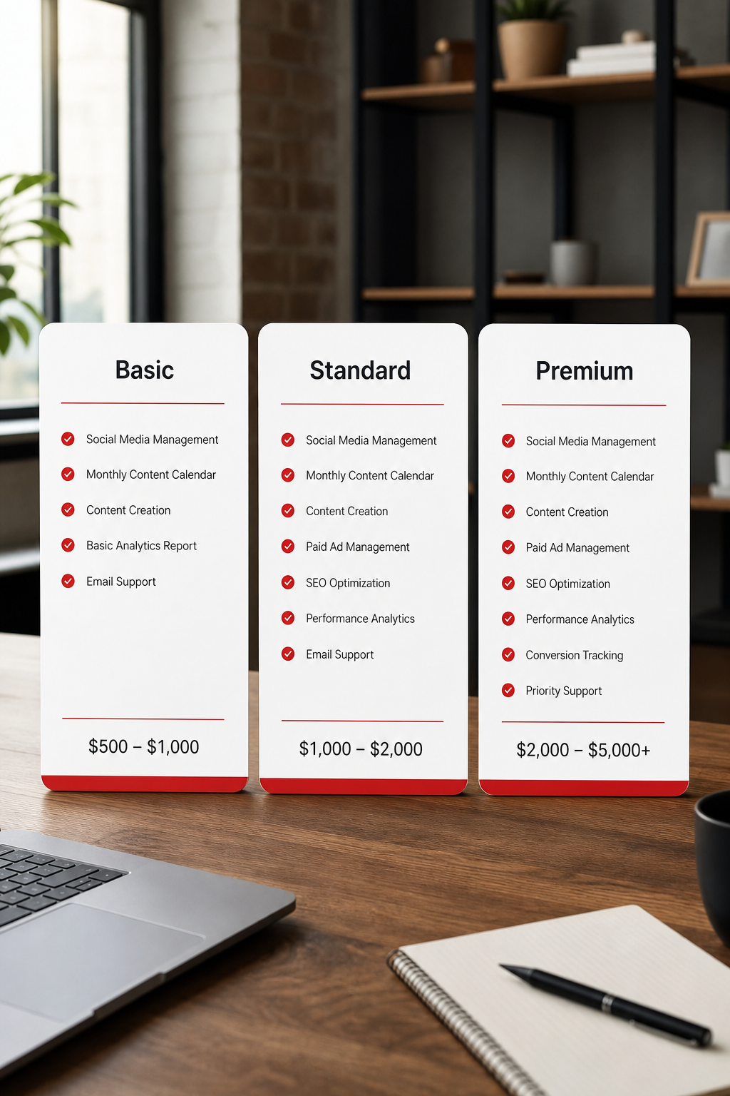tiered digital marketing subscription packages