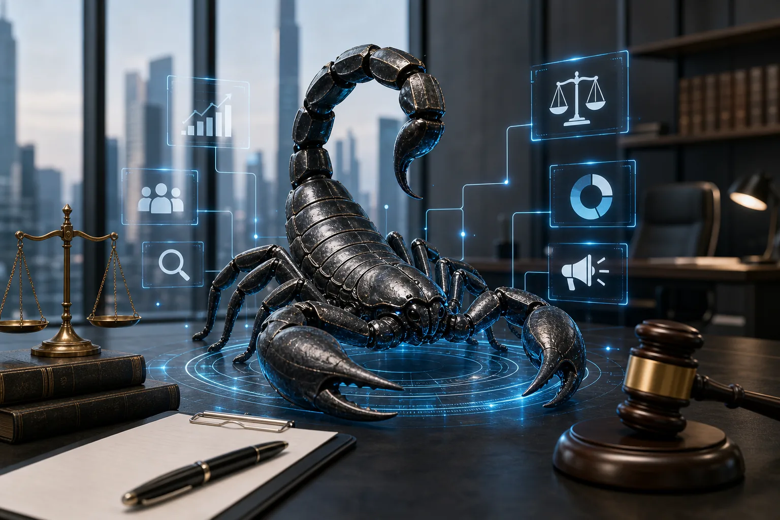 Scorpion: visual reference for 4. Scorpion , Tech‑Forward Legal Marketing