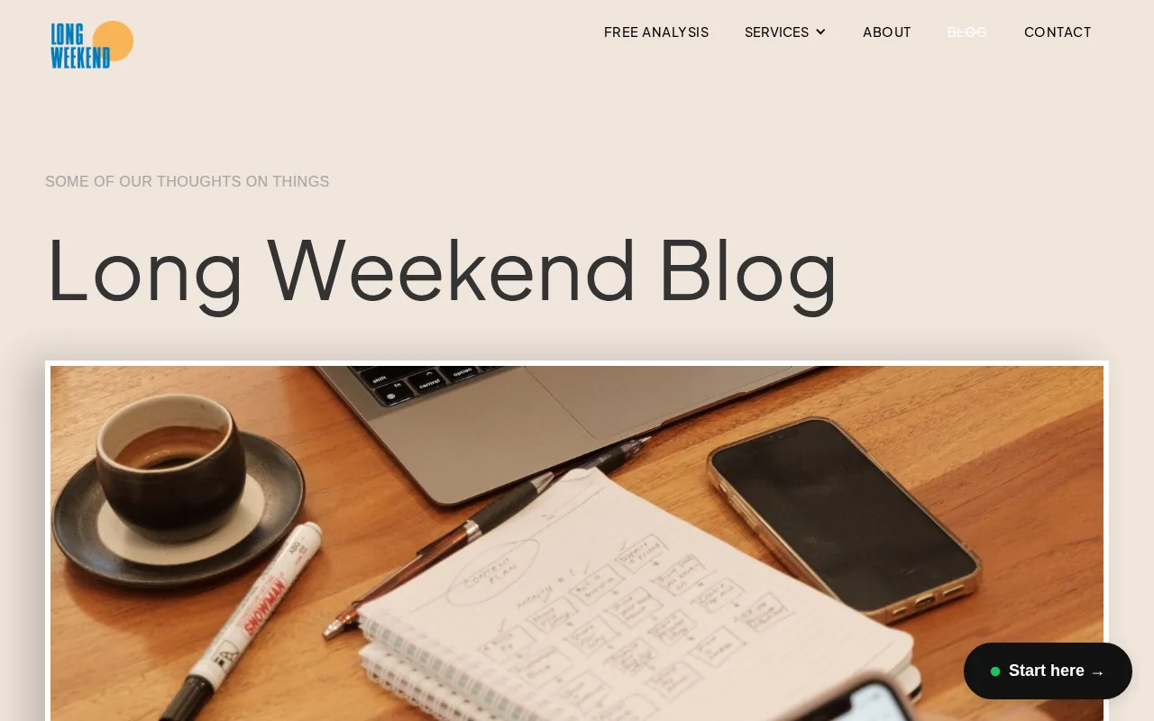 Screenshot of the Long Weekend website